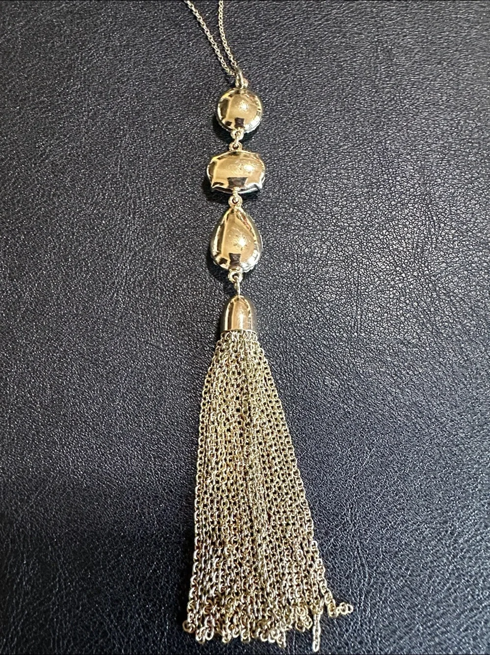 Loft Gold Tone Dainty Chain Long Tassel Necklace